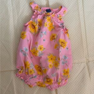 Old Navy Pink Floral Baby One-Piece Romper